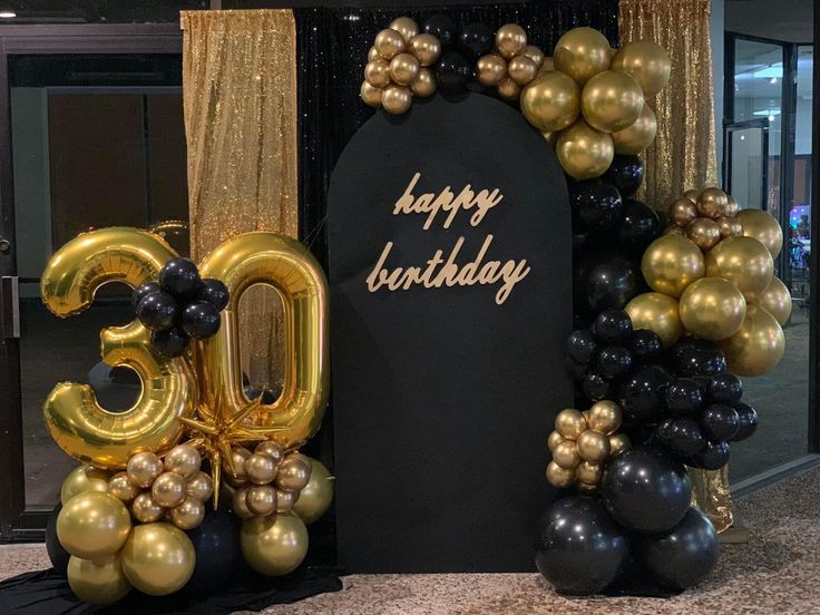 Golden, Black birthday decoration in dubai, uae