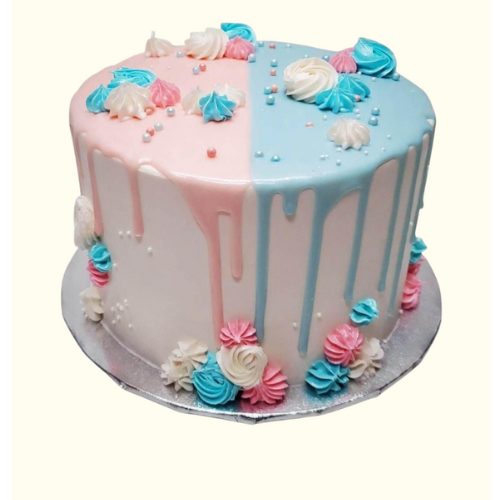 Pink & Blue Gender Reveal Cake