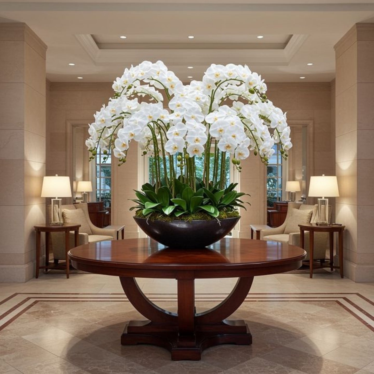 Duo White Orchid Arrangement