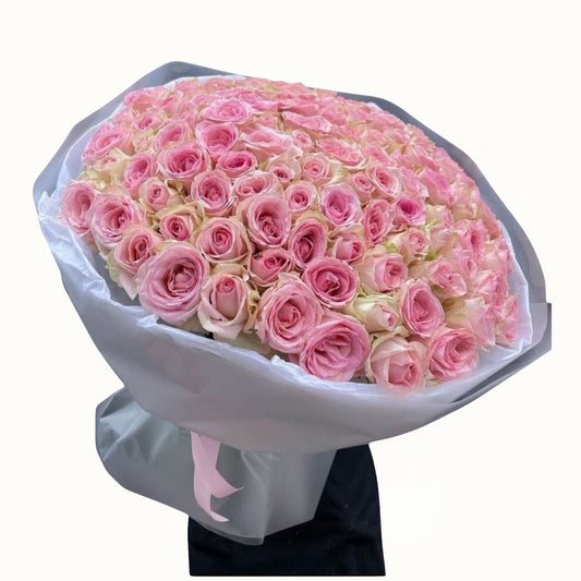 101 Pink roses bouquet dubai, Order pink roses bouquet online 