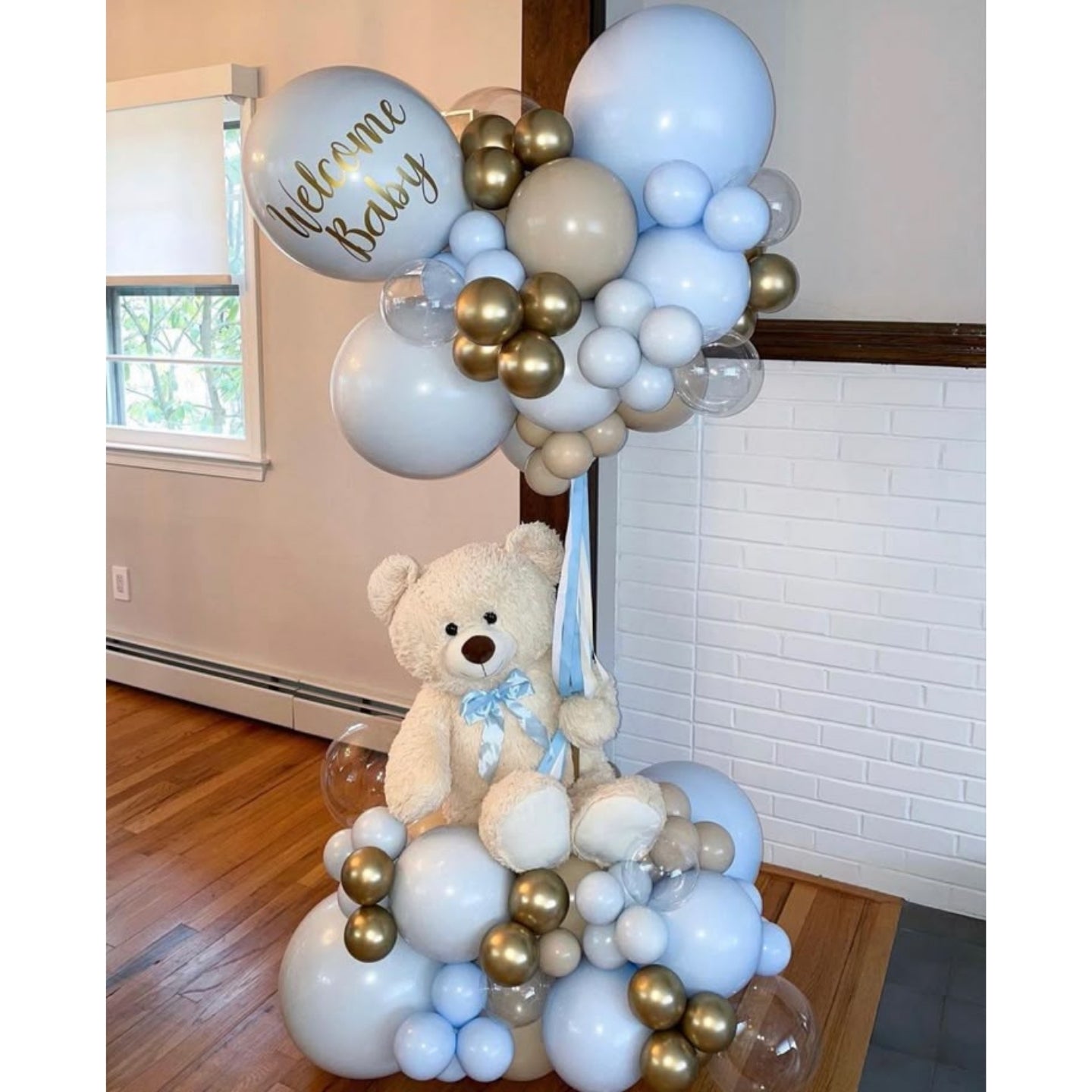 New Born baby flower balloons arrangement dubai