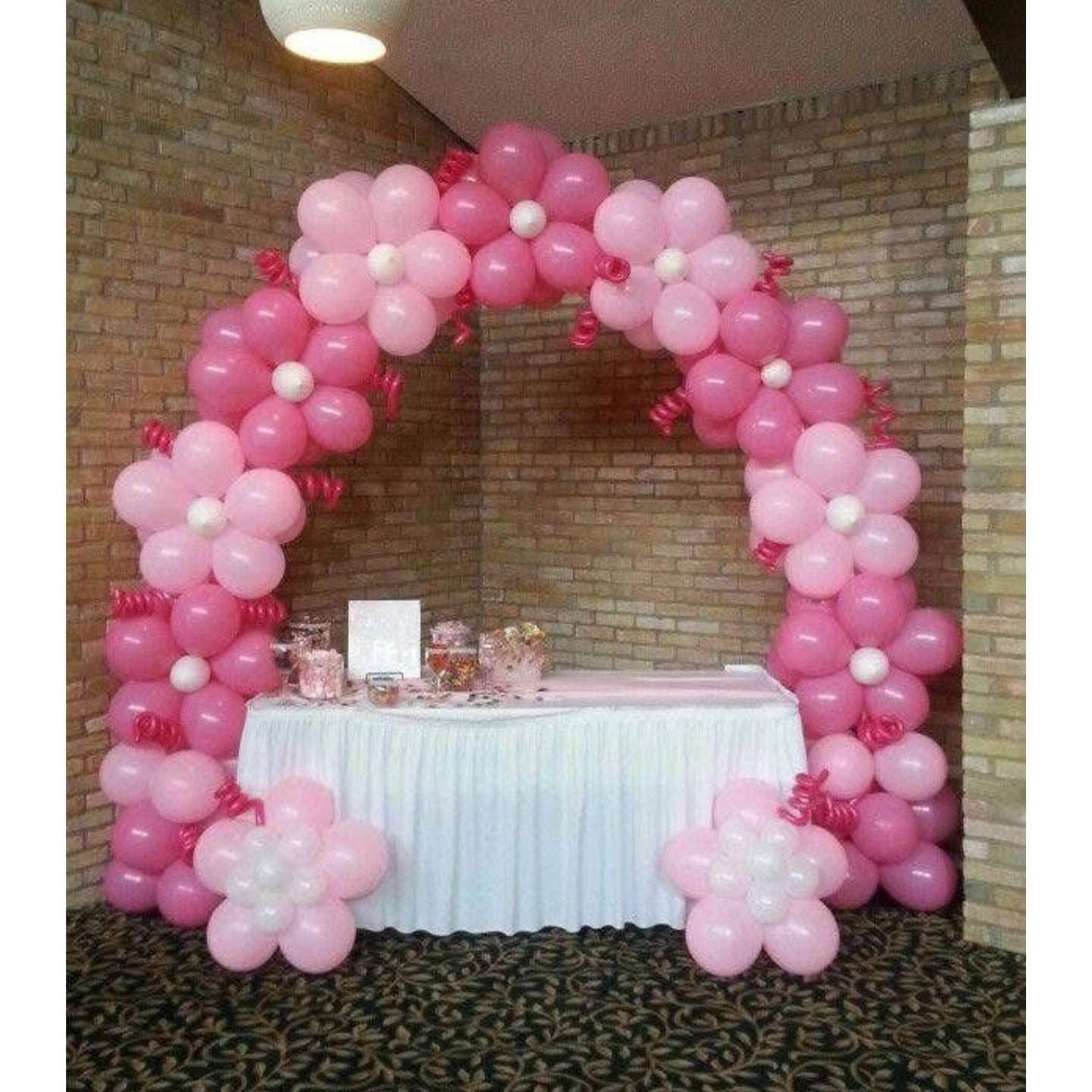 Baby Girl Party Balloons arch Setup in Dubai