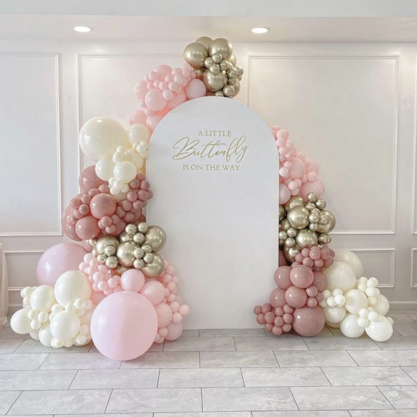 Pink Girls Birthday Decoration with balloons in Dubai, UAE