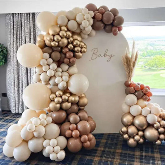 White, Brown and Pink Balloon Birthday decoration Dubai
