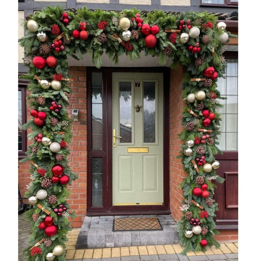 Christmas door setup in Dubai, UAE