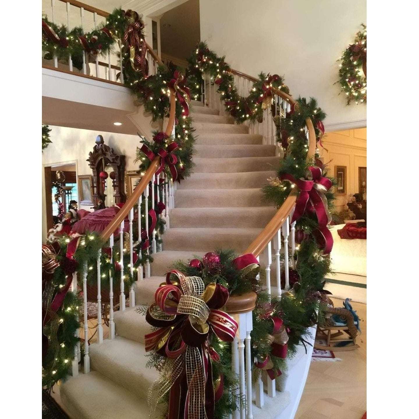Christmas stairs decoration in Dubai, UAE