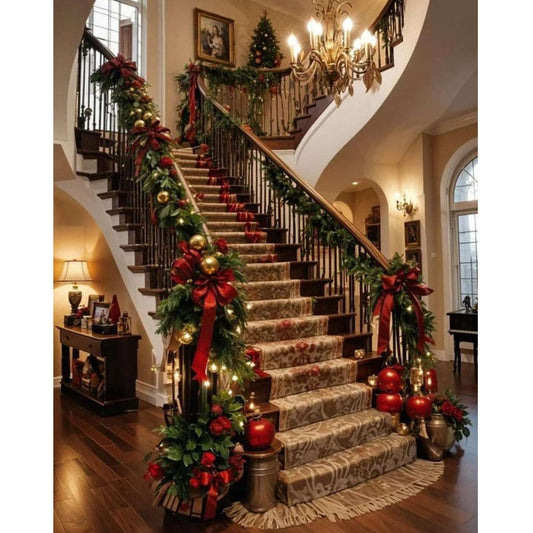 Christmas stairs decoration in Dubai, UAE