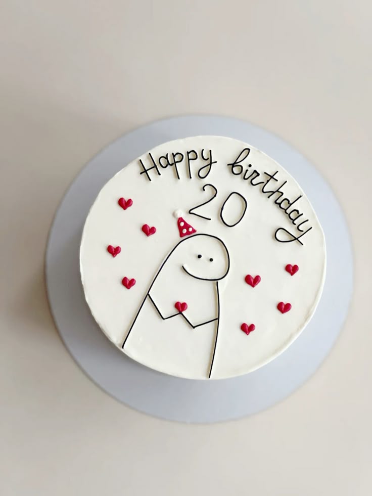 Red heart birthday cake for her