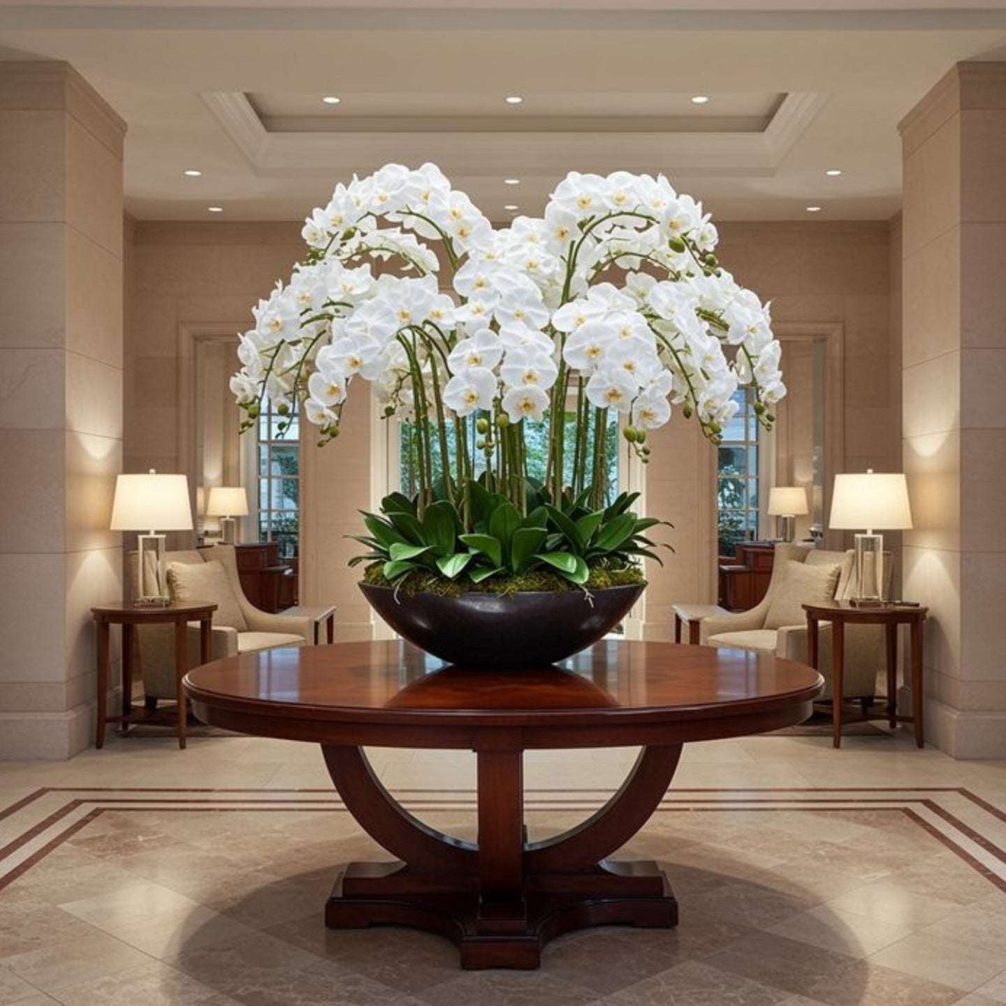 Duo White Orchid Flower Arrangement Dubai, UAE