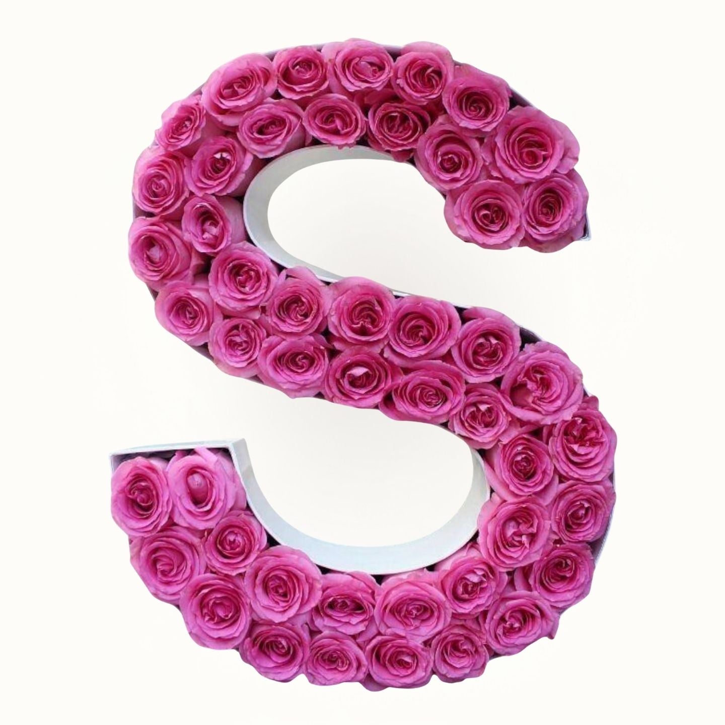 Floral letter 'S' made of pink roses Dubai, UAE