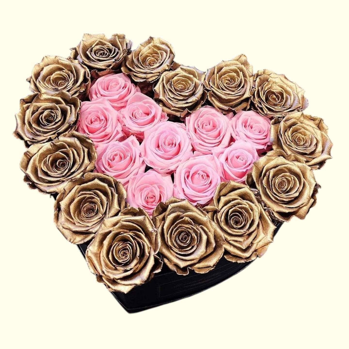 Golden, Pink Roses heart Box in Dubai, UAE
