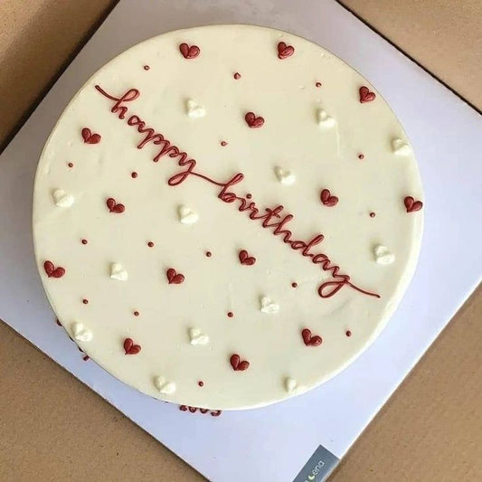 Heart shapp Happy birthday Cake 