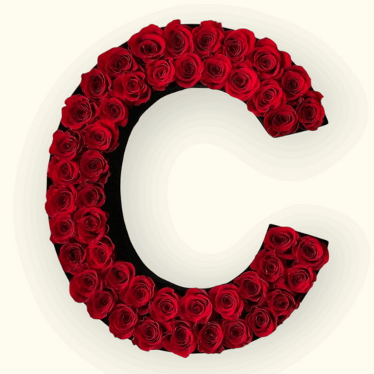 Letter 'Q' made of red roses 