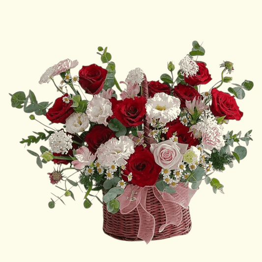 Pink, Red, White Flower bouquet in Dubai, UAE