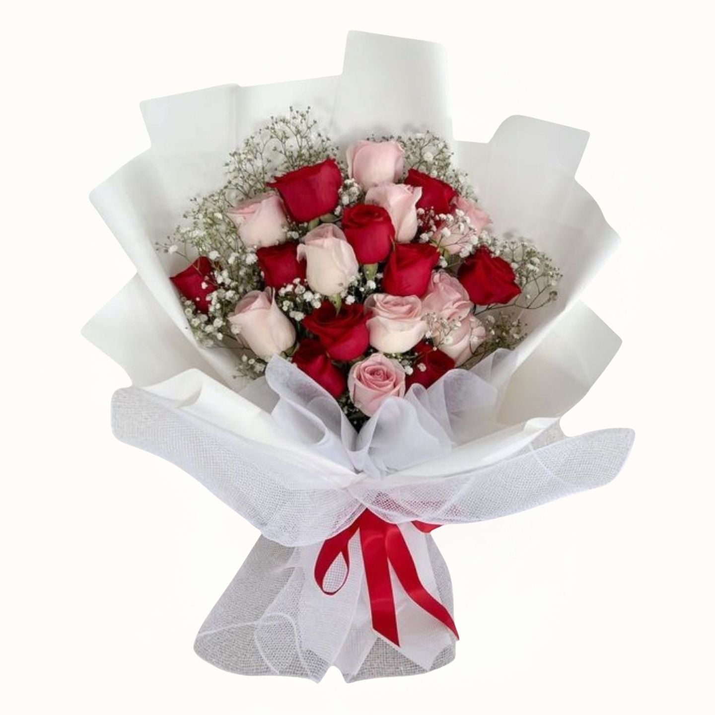 Red, Pink and White Mix flower Bouquet Dubai, UAE
