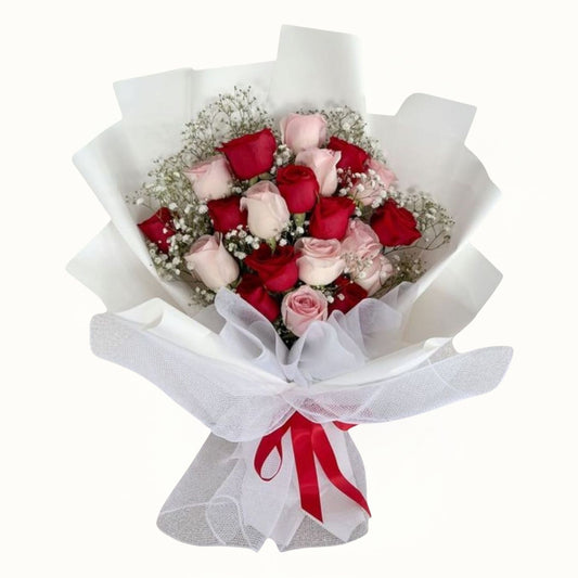 Red, Pink and White Mix flower Bouquet Dubai, UAE
