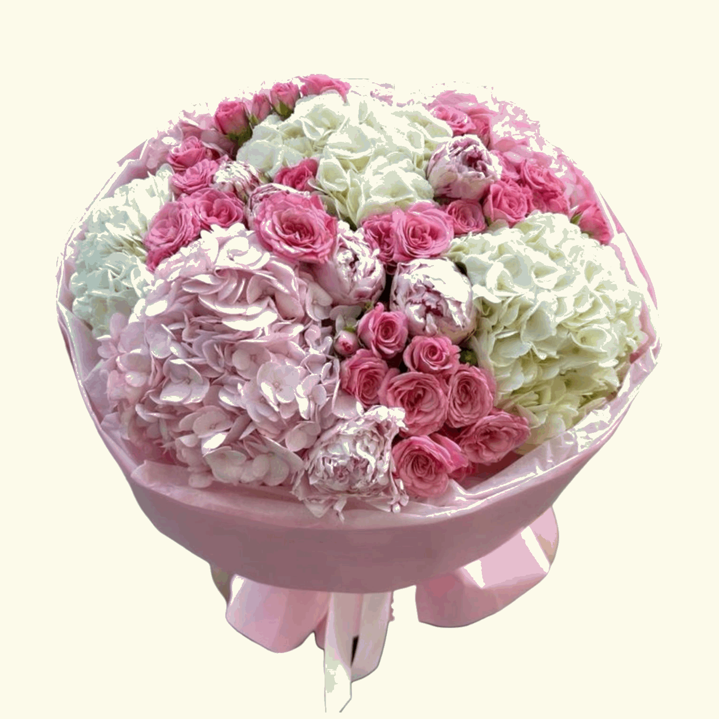 Pink, White, Rose Pink Flower Bouquet in DUbai, UAE