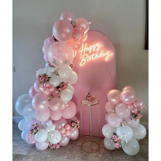 Pink, White Balloons Birthday Decoration in Dubai, UAE
