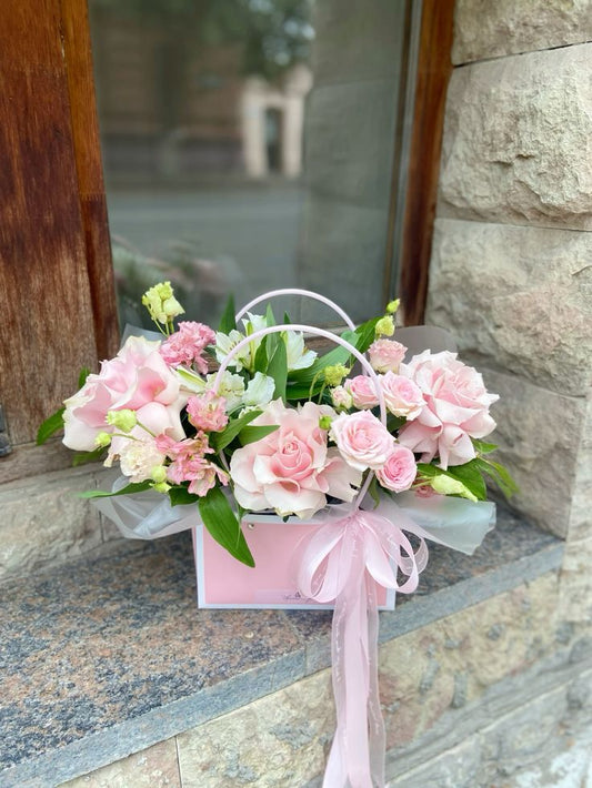 Pink and Green flower Basket 
