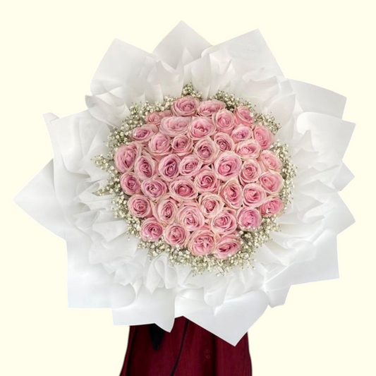 Pink roses flower bouquet dubai with same day flower delivery shop