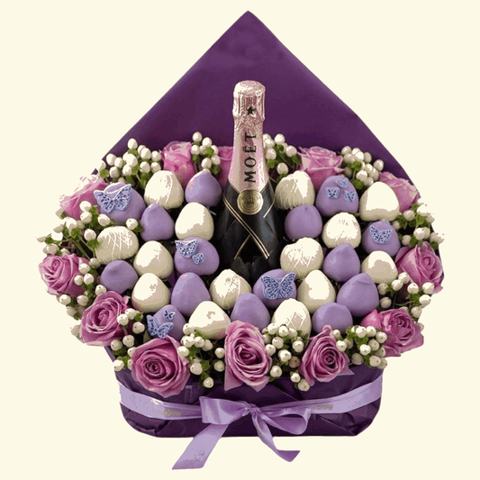 Purple Strowberry | Purple, White, Pink Flower Basket 