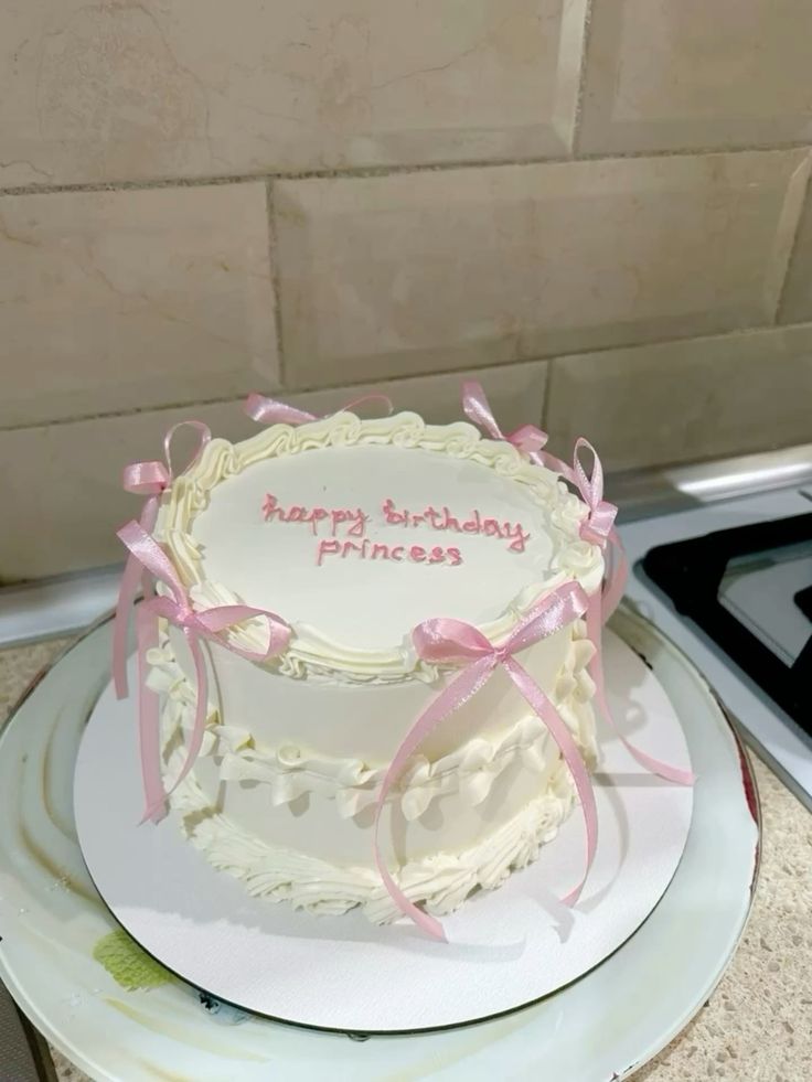Pink Ribbon Cake for Husband Birthday 