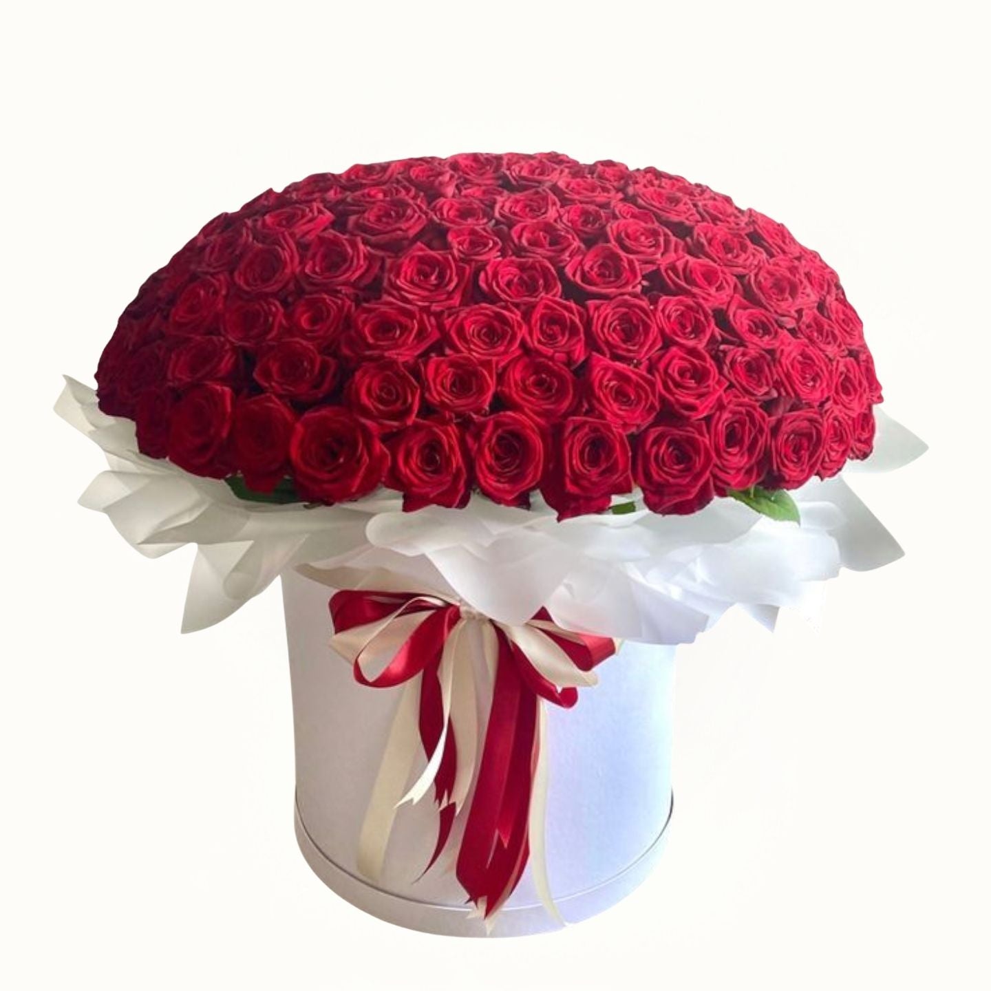 Red Roses Flower Box | 100 Red Roses Box arrangement in Dubai, UAE