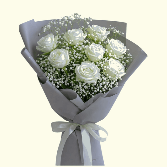 White Baby Flower Bouquet in Dubai