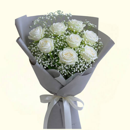 White Baby Flower Bouquet in Dubai