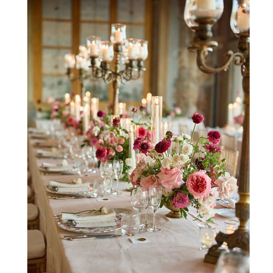 baby pink table decor